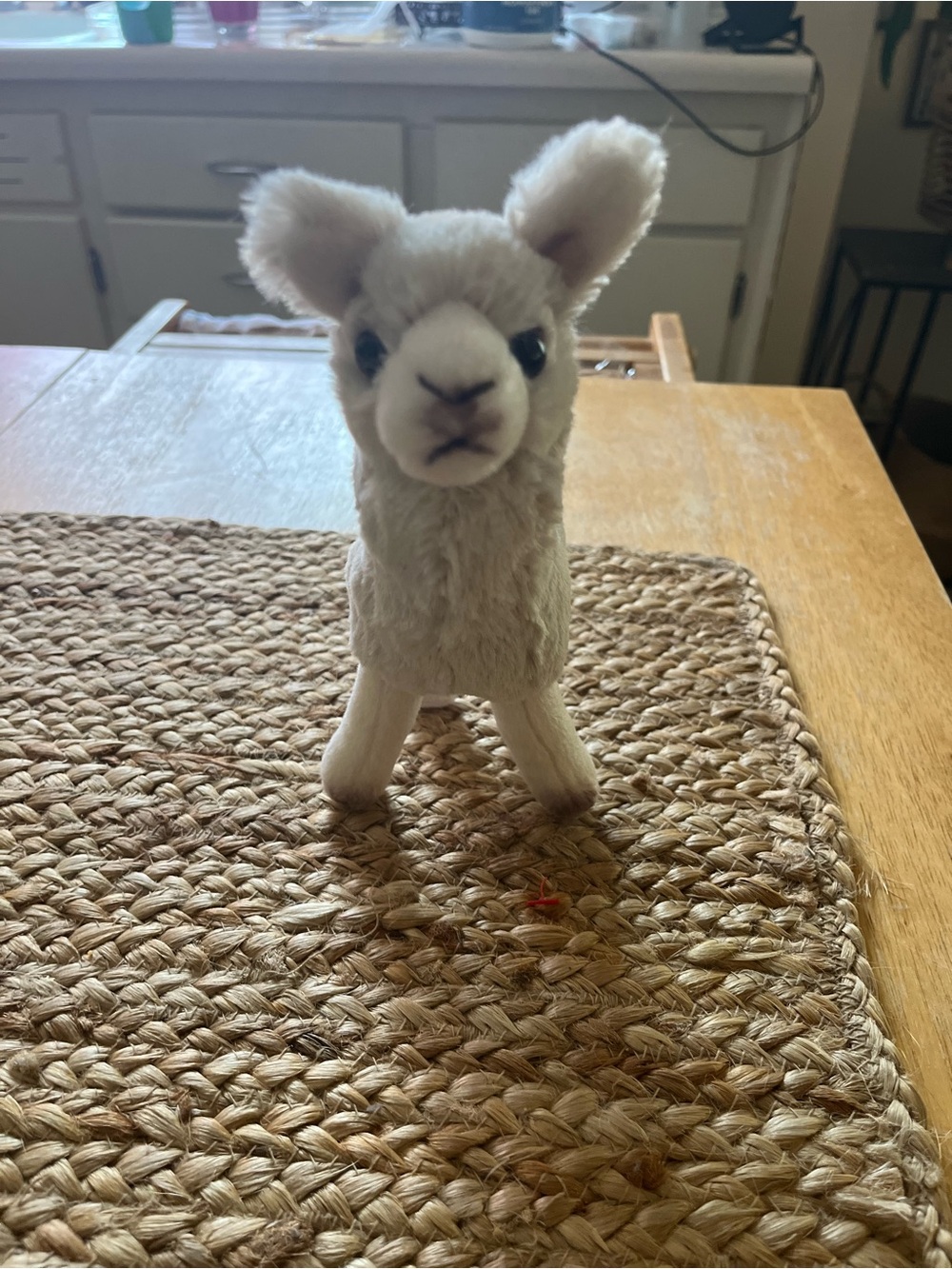 Demdaco Cream Plush Alpaca Figure
